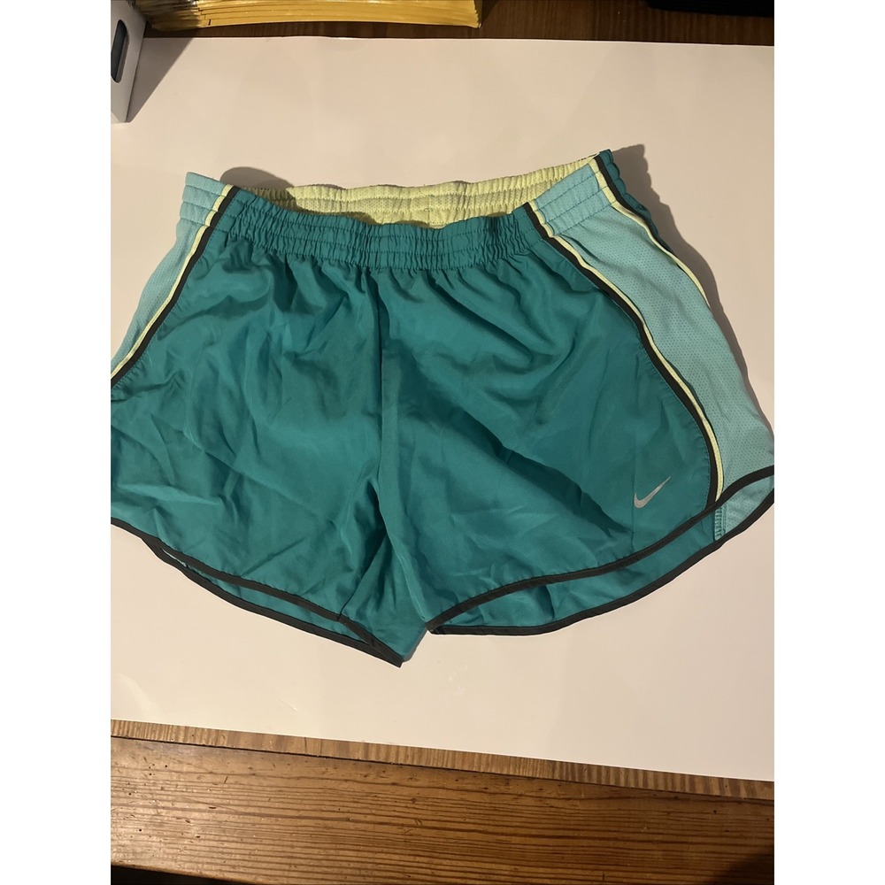 Nike Running Shorts Women's Medium Teal Tempo Dri Fit With Soft Brief Lining